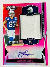 2024 Certified Laiatu Latu Freshman Fabric Mirror Signatures Pink RC Auto #/299