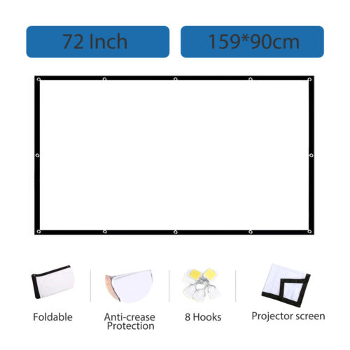 Projector Screen 16:9 Projektionsleinwand 100"/120"/150" Home Cinema With hook - Picture 15 of 19
