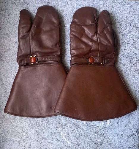 RAF Pilotenhandschuhe 1930er Stulpe Trigger Finger Pferd Fell Equidore English Made - Bild 2 von 18