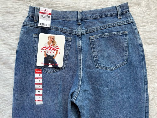 NWT Women's Vintage Chic Straight Leg High Waist Blue Jeans 16 Average - 第 7/12 張圖片