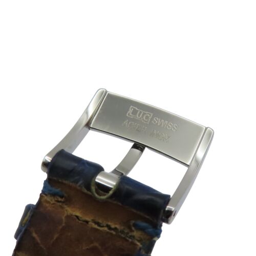 CHOPARD Happy Sport Diamond Watch Stainless Steel Blue Leather 1487675 - Picture 11 of 16
