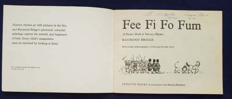 FEE FI FO FUM ~ RAYMOND BRIGGS 1973 SC | eBay