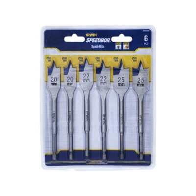 IRWIN 6 piece 20/22/25mm Blue Groove Spade Bit