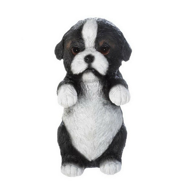 Spring Garden Statue Border Collie Décor Figurine Outdoor ...