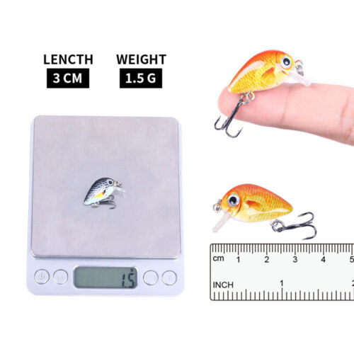 5PCS Crankbait schwimmend Forelle Barsch Mini Wobbler 3 cm 1,5 g inkl. Tacklebox - Bild 24 von 27
