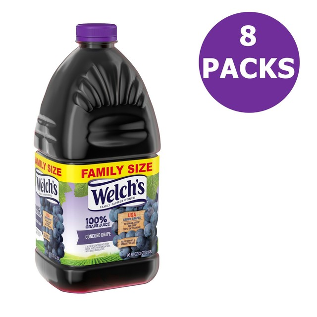 ( PACK of 8 ) Welch's 100% Juice, Concord Grape - Healthy Heart, 96 Fl