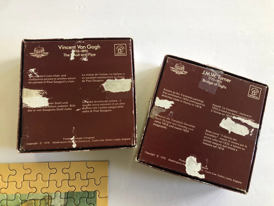 2 VTG Jigsaw Puzzle Lot - Waddingtons Tate Gallery Vincent Van Gogh JWM Turner - Image 4 of 4