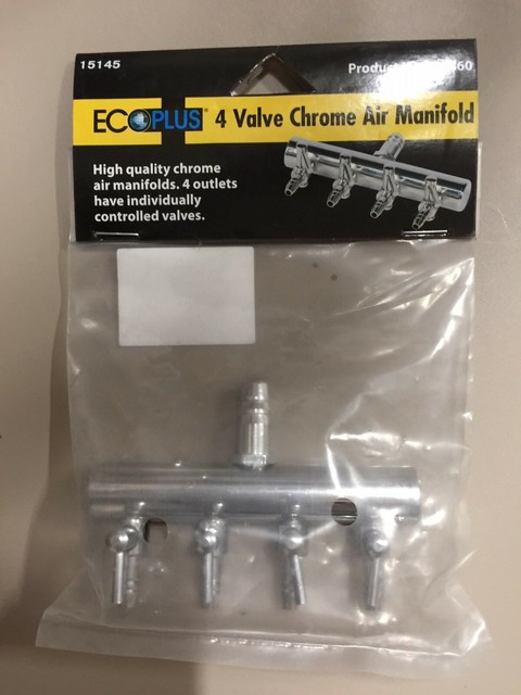6 Valve Adjustable Air Flow 4 /& 8 valve EcoPlus Chrome Air Manifold T Style