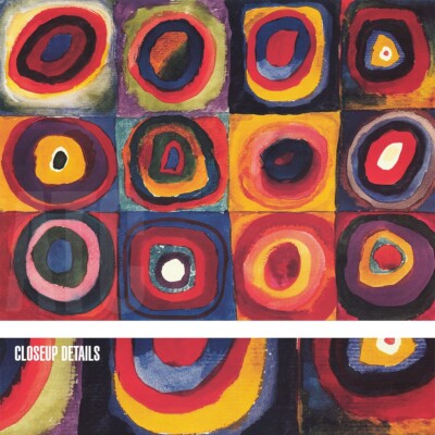 47W''x35H'' COLOR STUDY OF SQUARES by KANDINSKY - CIRCLES OVALS ABSTRACT CANVAS