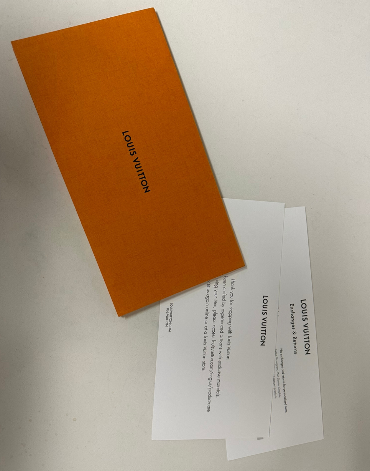 LOUIS VUITTON RECEIPT HOLDER ENVELOPE W/ DOCUMENTS 4.5 x 9 INCHES GIFT WRAP NEW