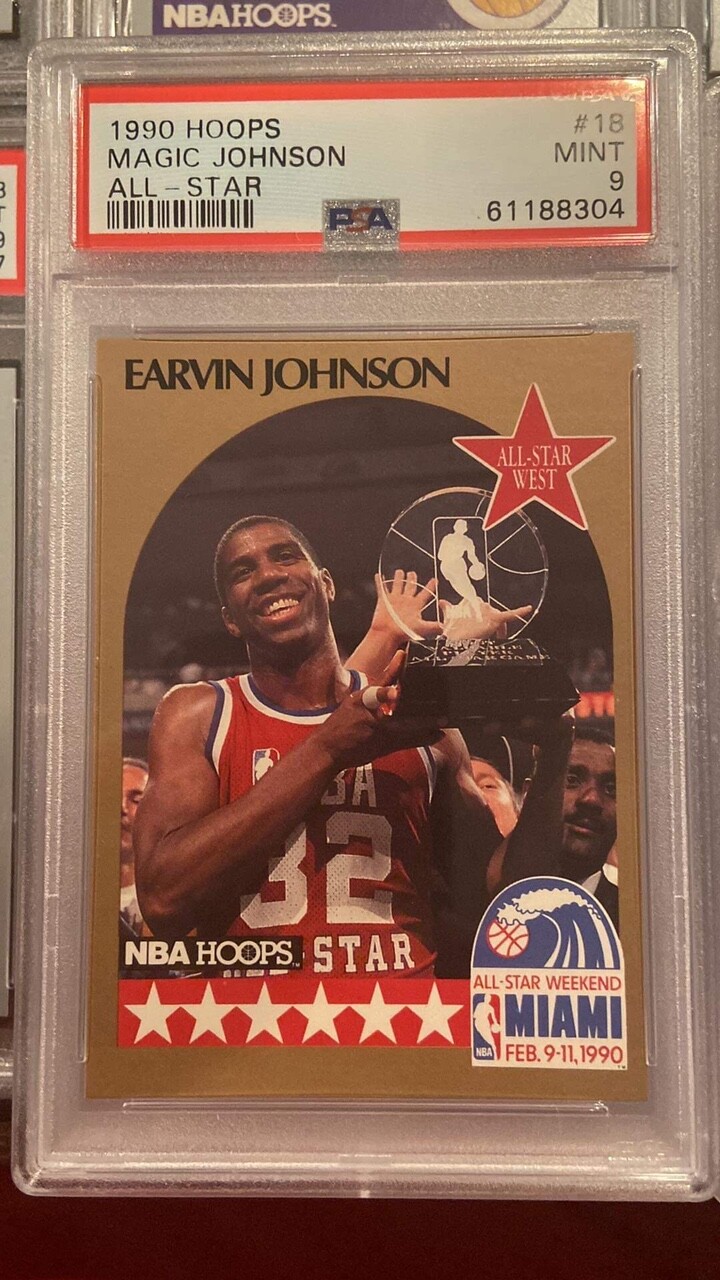 Magic Johnson, All-Star #18 - 1990 Hoops - PSA 9 MINT