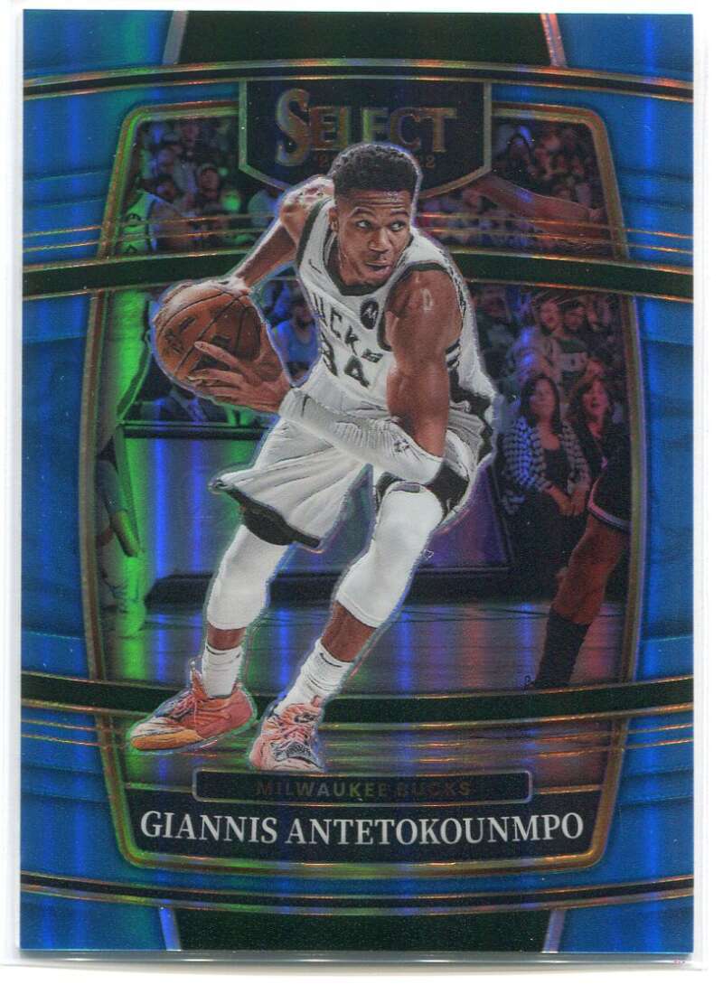 2021-22 Select Prizms Light Blue 35 Giannis Antetokounmpo 210/299 Concourse