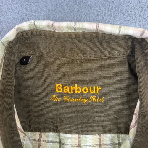 Barbour Shirt Mens Long Sleeve Button Down White Green Plaid Size Large - Picture 3 of 12