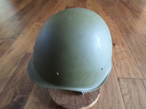 POST WWII RUSSIAN SSH-40 HELMET WITH LINER AND CHIN STRAP 1957 - Picture 2 of 12