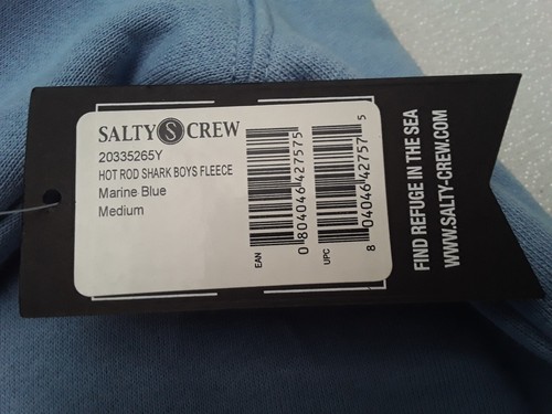 Salty Crew shark Hot Rod Boys Youth Hood Fleece Sweatshirt Pullover MEDIUM - Picture 11 of 12
