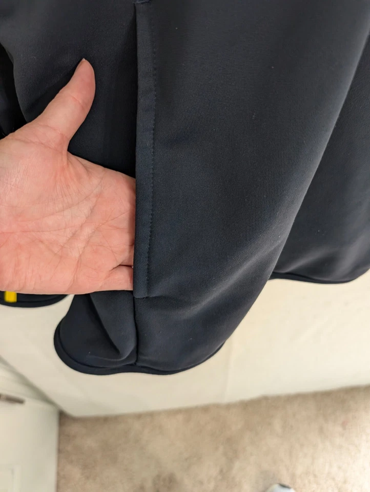 Adidas Clima365 Pullover Track Jacket 1/2 Zip Navy Blue Yellow Stripe Men’s XL - Image 3 of 4