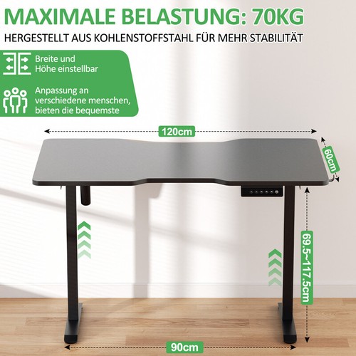 Höhenverstellbarer Schreibtisch Gestell Elektrisch Gestell 120x60cm/140x60cm - Bild 15 von 19