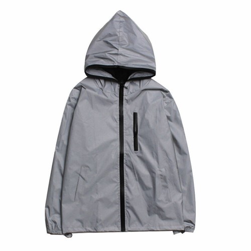 Damen Herren 3M reflektierende Kapuze Bikerjacke Reise Hip Hop Sportmantel wasserdicht - Bild 17 von 17