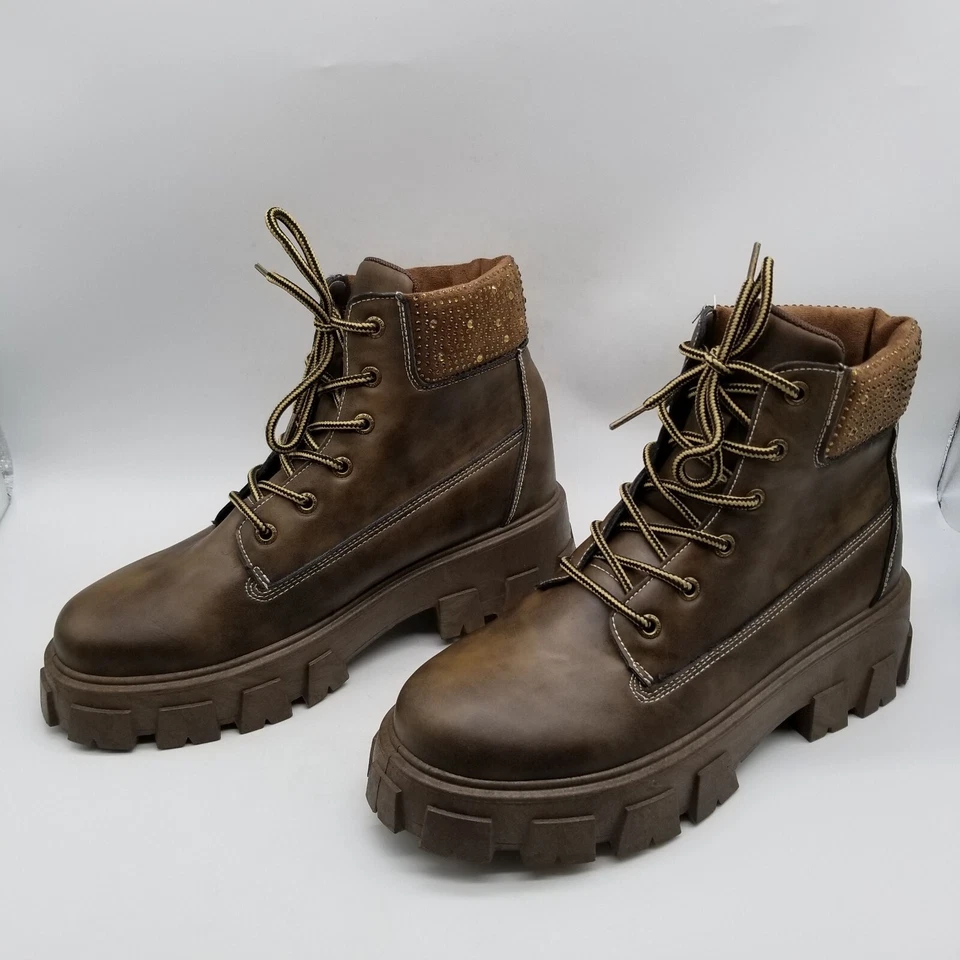 Cape Robbin Womens Brown Luciana  Combat Boots Size 10 - Image 3 of 4