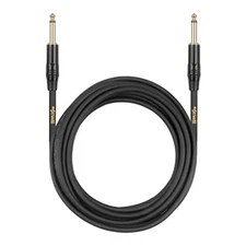 Clef Audio Labs 6.35mm TS to 6.35mm TS, Black Zinc Alloy Shell/PVC Jacket - 20FT
