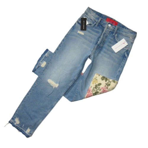 Neu mit Etikett Mother x Carolyn Murphy Patchwork Tomcat Ankle neu Hobbys Jeans 27