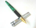 Beautiful Emerald Coloured Celluloid body Triumph Conica Fine nib fountain Pen