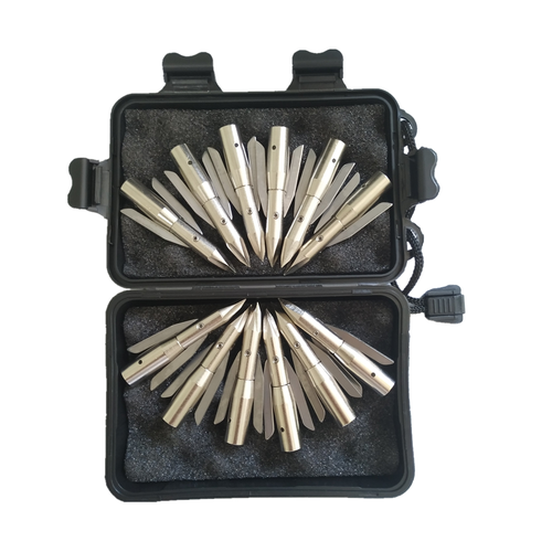 12pcs 288 Gr Bowfishing Broadheads Fishing 2 Mechanical Barbs 2.5" Holding Area - 第 2/11 張圖片
