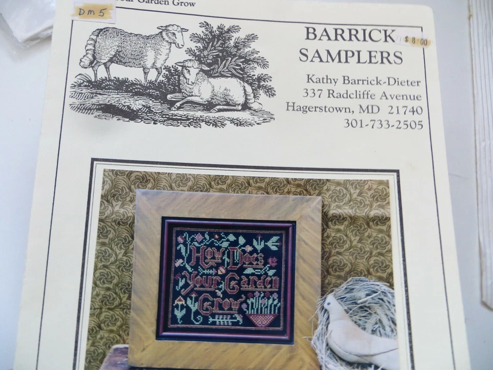 Barrick Samplers HOW DOES YOUR GARDEN GROW Cross Stitch Pattern CHART - Image 4 of 4