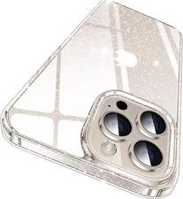 CASEKOO iPhone 15 Pro Case, Clear, Never Yellow, 10FT Prot, Clear Glitter