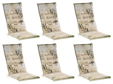 GO-DE Gartenstuhlauflage 6er Set Sesselauflage Polsterauflage für Hochlehner