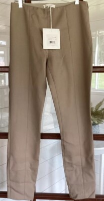 The Row Trouser Tan Kosso Virgin Wool Blend Slim Pull On Pants Size 4 New $720.