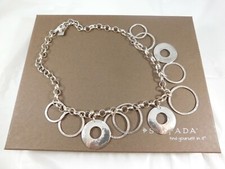 SILPADA Sterling Silver Hammered Ring Circle Rolo Chain Necklace N1325