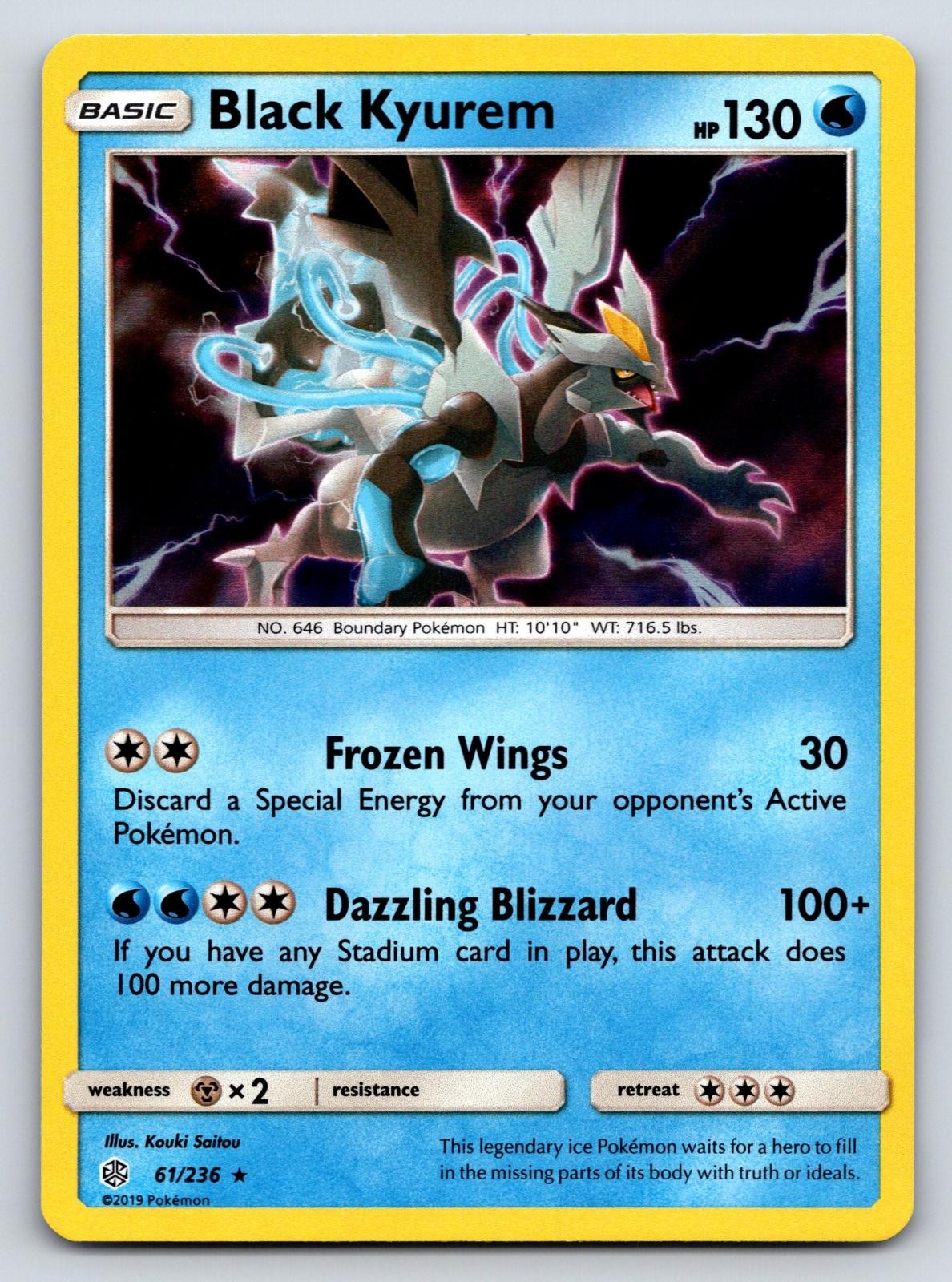 Black Kyurem 61/236 Holo Rare Cosmic Eclipse Pokemon Near Mint