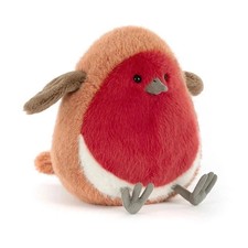 Jellycat Amused Plum Robin Plush Toy Doll Christmas Party Gift Tags & Dust Bag