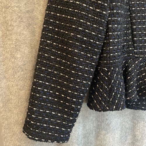 Dolan Jacket Womens Small Black Blue Blazer Ruffle Open Anthropologie Preppy - Picture 13 of 16