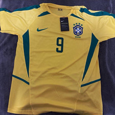 Retro Nike Brazil Ronaldo 9 2002 World Cup Jersey