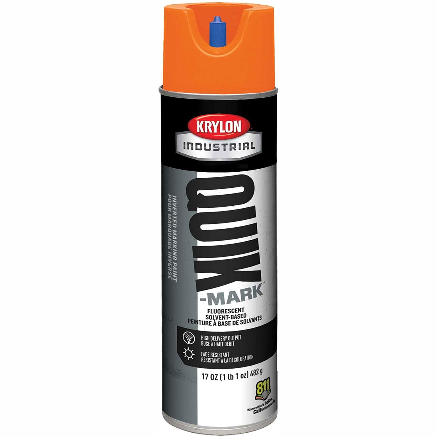 Krylon Industrial Quik-Mark 01293 Sb Inverted Marking Paint Fluorescent Orange