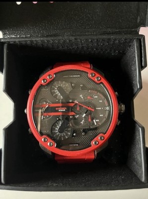 Diesel Mr. Daddy DZ7370 57mm Edelstahlgehäuse Herrenuhr - Rot