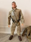 Hasbro GI JOE 12" Figure 1964 w Overcoat - Dark Hair Face Scar RARE 12 Inch