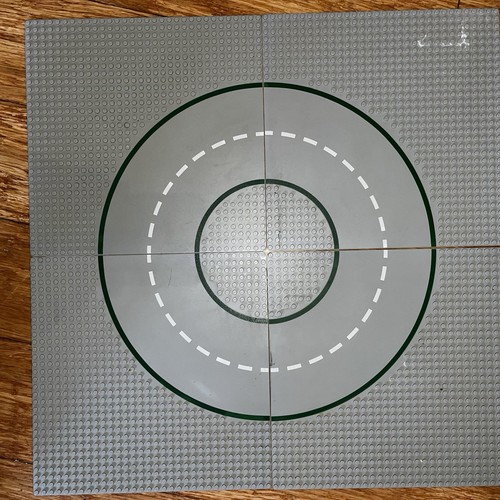 LEGO Base Plates #4 Grey & Green,Curved Road Street 32×32 10"x10 Vintage 1978.