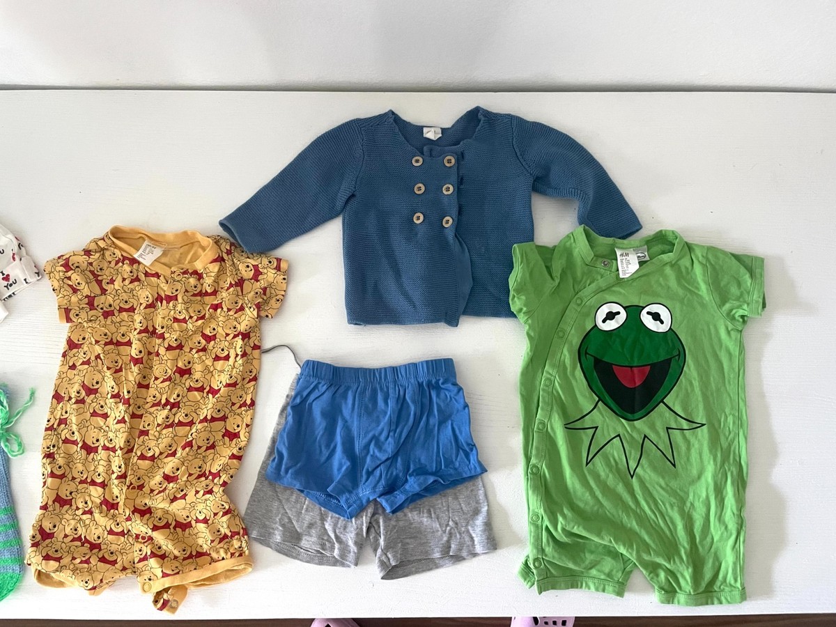 4-6 months baby clothes DISNEY, BURBERRY HAT and H&M knitted cardigan