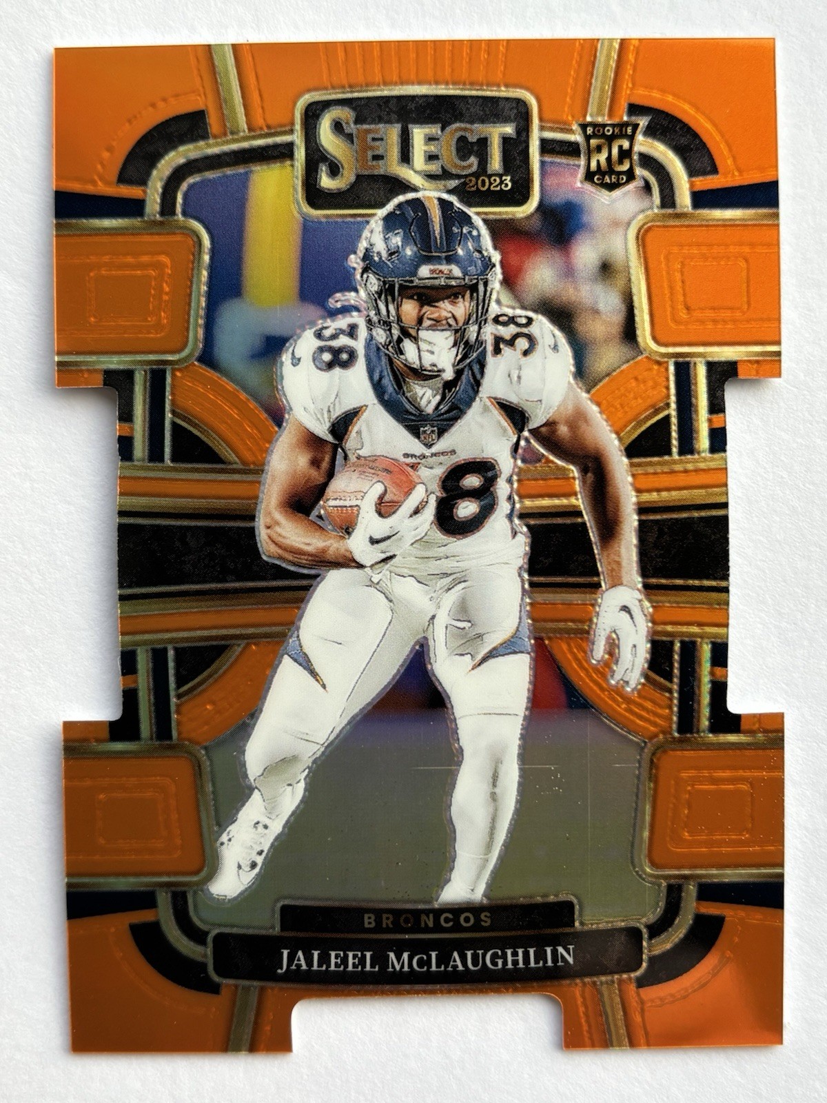 2023 Panini Select Concourse Jaleel McLaughlin #32 Orange Prizm Die-Cut 426/499
