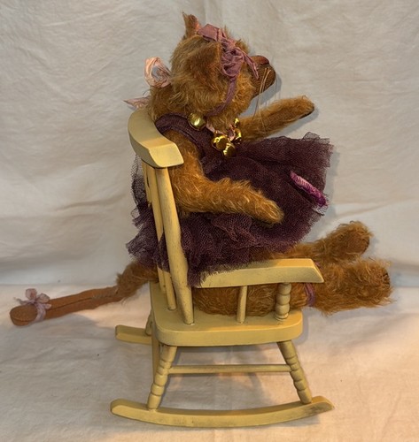 OOAK Gelenk Kätzchen Katze Künstler Plüsch Handarbeit Stofftier Schaukelstuhl 11 Zoll - Bild 18 von 19