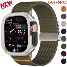 Bumper Case Nylon Band Strap For Apple Watch Series 11 10 9 8 7 6 5 4 SE Ultra