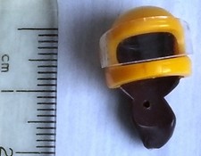 Lego casco da corsa giallo coda di cavallo marrone parte 36293pb01 minifigure mini-doll