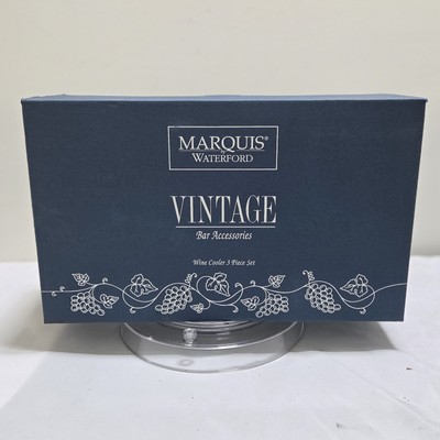 3pc Vintage Marquis Waterford Aromatic Red Wine Balloon Glasses 26Oz And Cooler