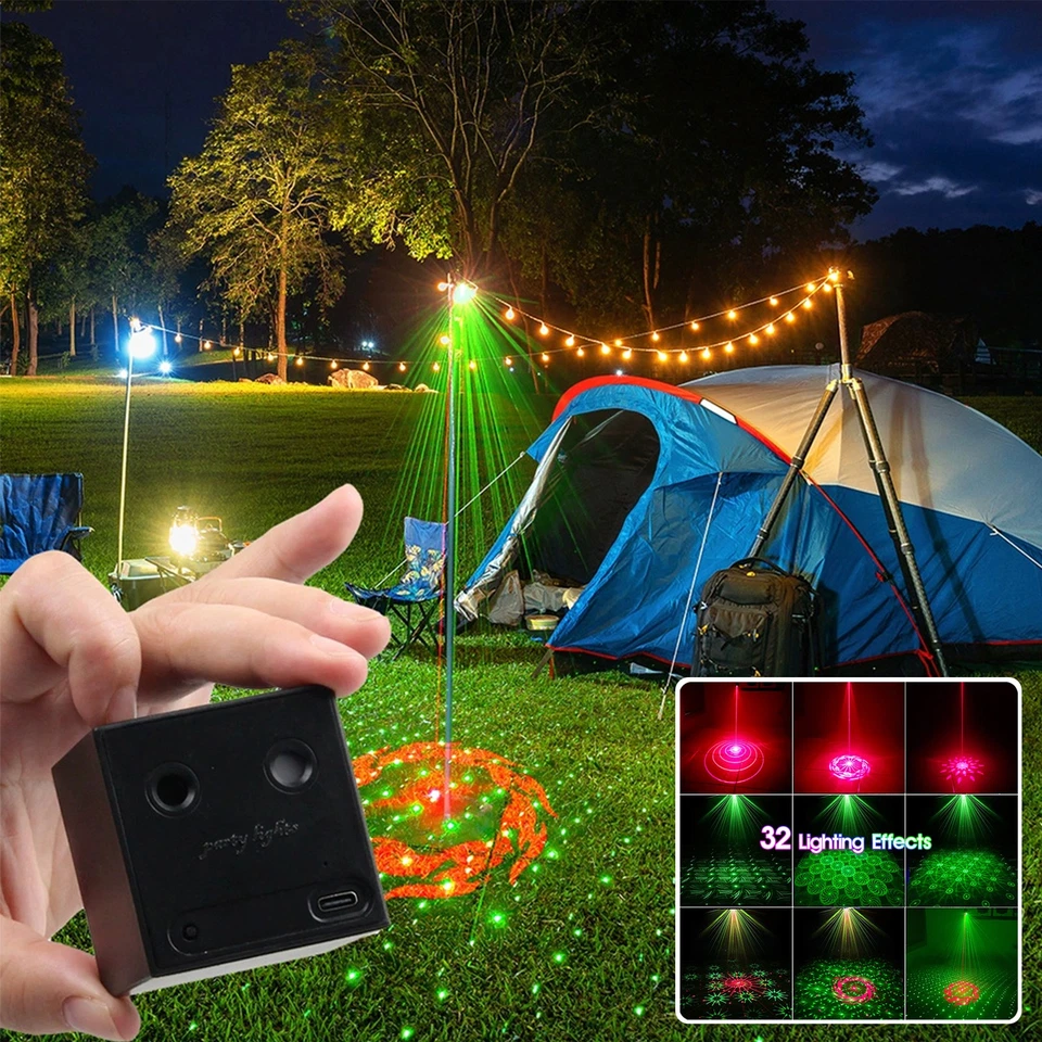 DJ Laser Party Lights RGB LED Disco Light Sound Activated Projector Strobe Light - Image 2 of 4