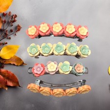 Four Resin Flower Hair Pin Barrettes 22126