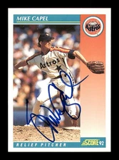 Mike Capel Autographed Signed 1992 Score Card #687 Houston Astros