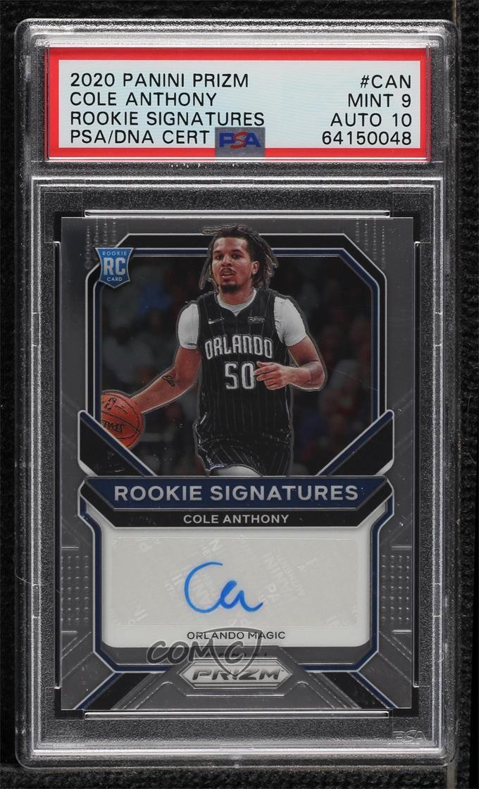2020 Panini Prizm Rookie Signatures Cole Anthony #RS-CAN PSA 9 MINT Auto RC 00ma